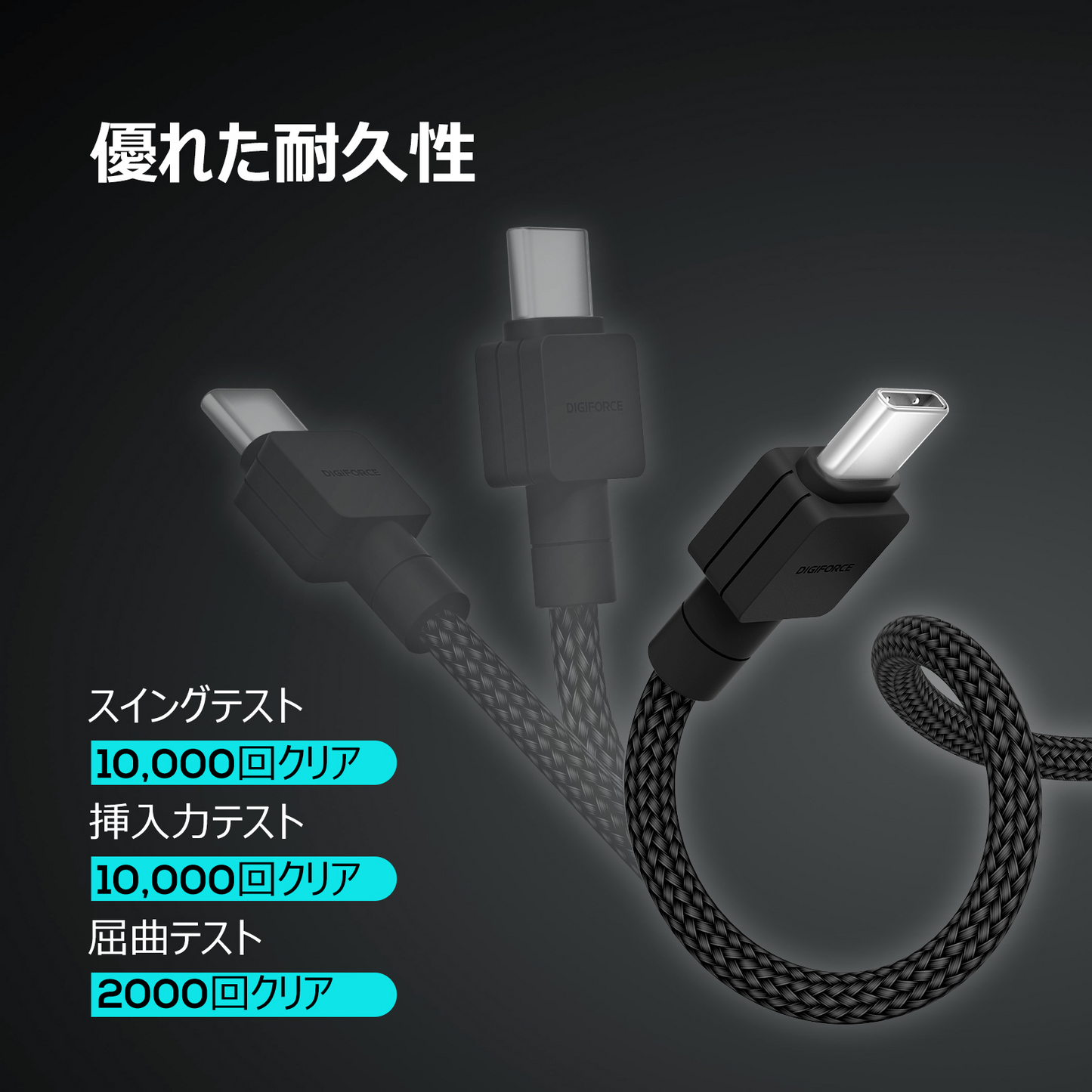 【Type-C to C Cable 1.3m 100W】 android タブレット端末 ノートパソコン 急速充電 PD対応 Power Delivery D0117