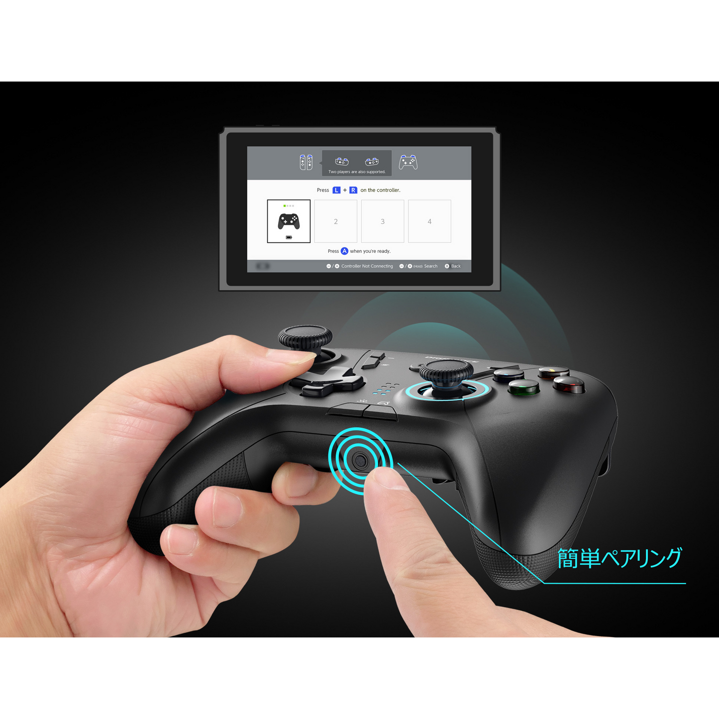 【moco 1 Controller】Nintendo Switch Switch Lite Proコントローラー　 スイッチ　ワイヤレス　大容量　6軸ジャイロセンサー　自動連射機能　無線　有線　デュアル振動　Bluetooth接続　日本語説明書付き　D0042BK