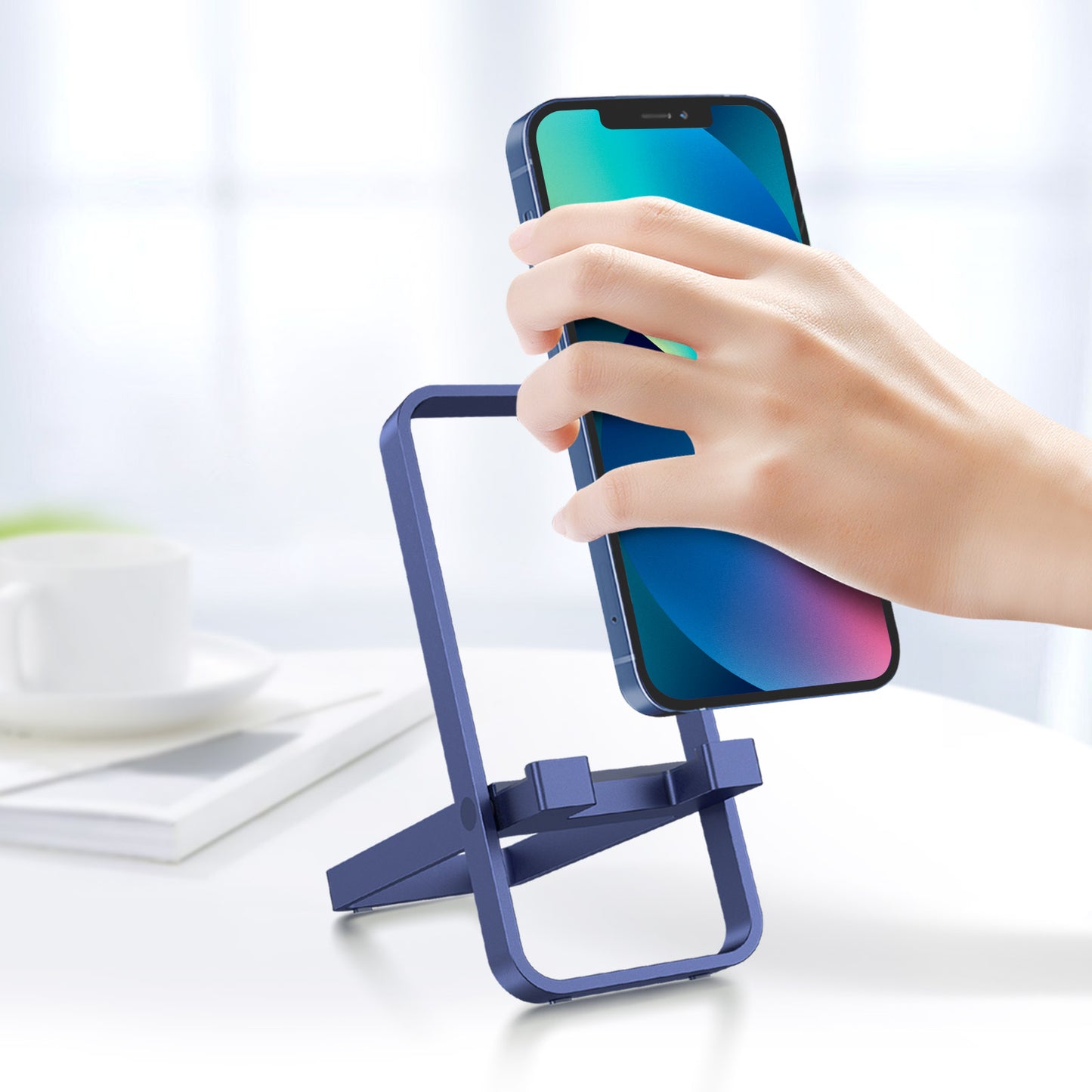 【Phone Stand】スマートフォン 携帯端末 タブレット iPhone android スタンド 軽量 アルミ合金 角度調整 D0043