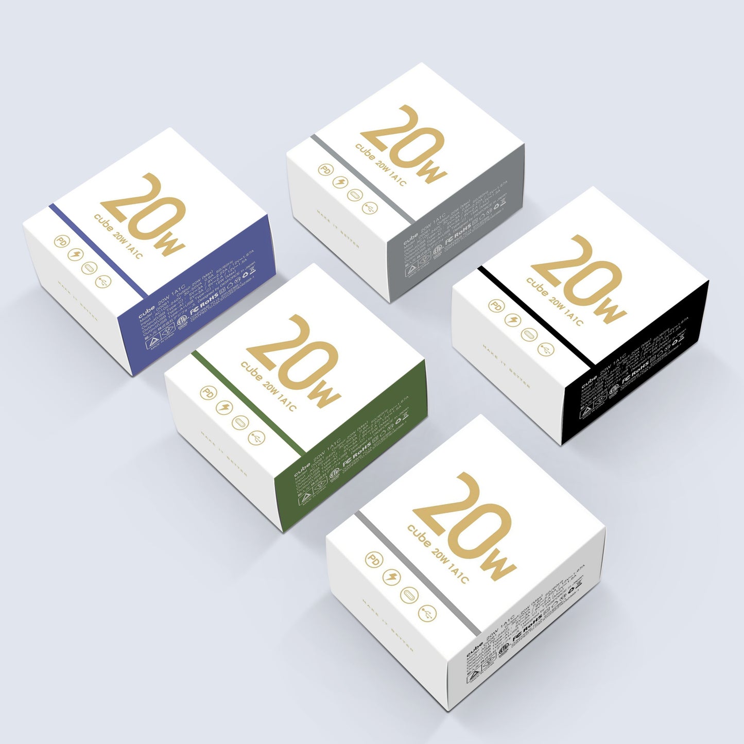 【cube 20W 1A1C】ACアダプター 急速充電 スマートフォン iPhone android D0061