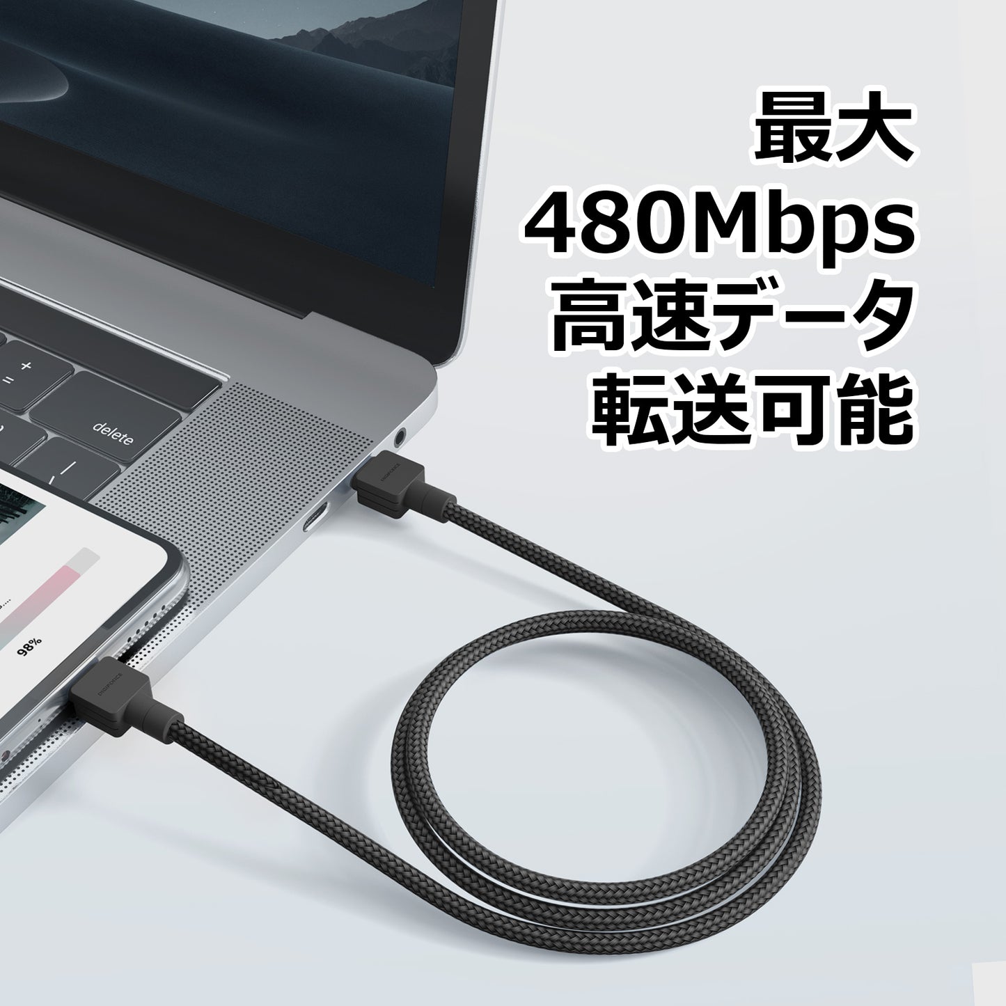 【set2 square 65W 1C & Type-C to C Cable 2m 100W】ACアダプター 急速充電 Type-C to C (2m) ケーブルセット ノートパソコン タブレット端末 D0108