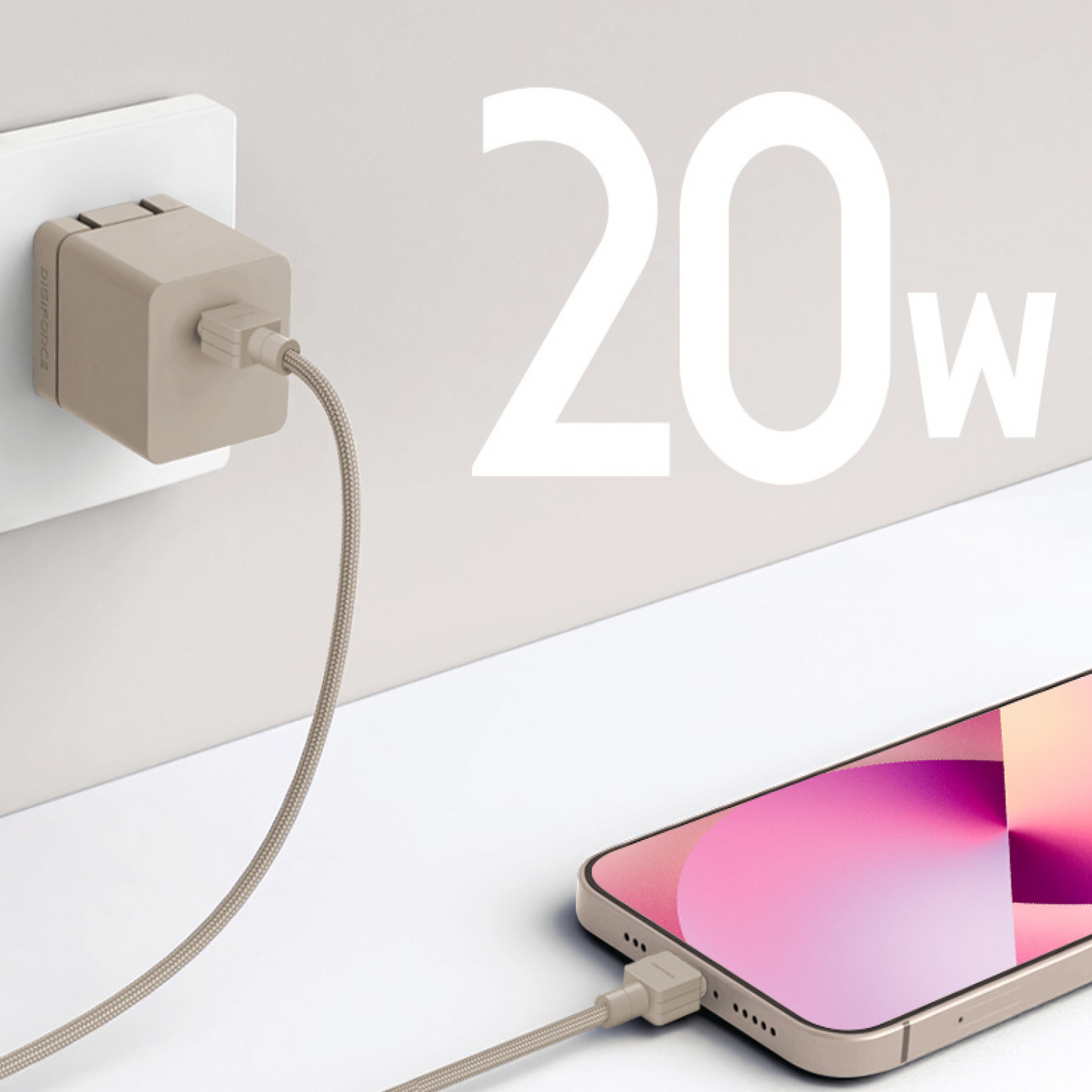 【Design cube 20W & L】ACアダプター 急速充電 Type-C to Lightning(1m) ケーブルセット スマートフォン iPhone D0067