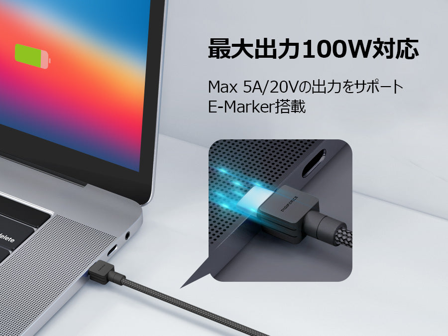【set2 square 65W 1C & Type-C to C Cable 2m 100W】ACアダプター 急速充電 Type-C to C (2m) ケーブルセット ノートパソコン タブレット端末 D0108