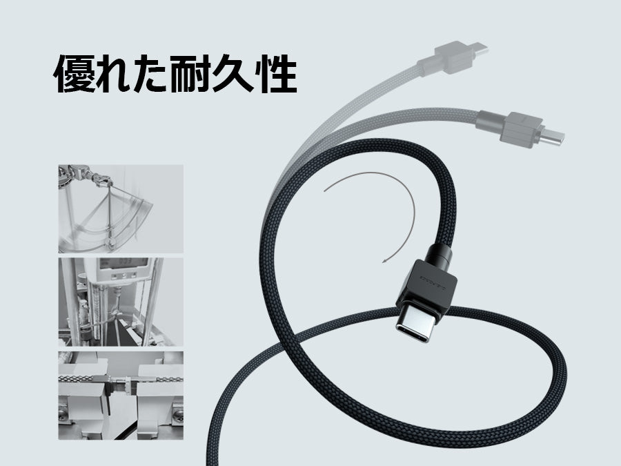 【set2 square 65W 1C & Type-C to C Cable 2m 100W】ACアダプター 急速充電 Type-C to C (2m) ケーブルセット ノートパソコン タブレット端末 D0108