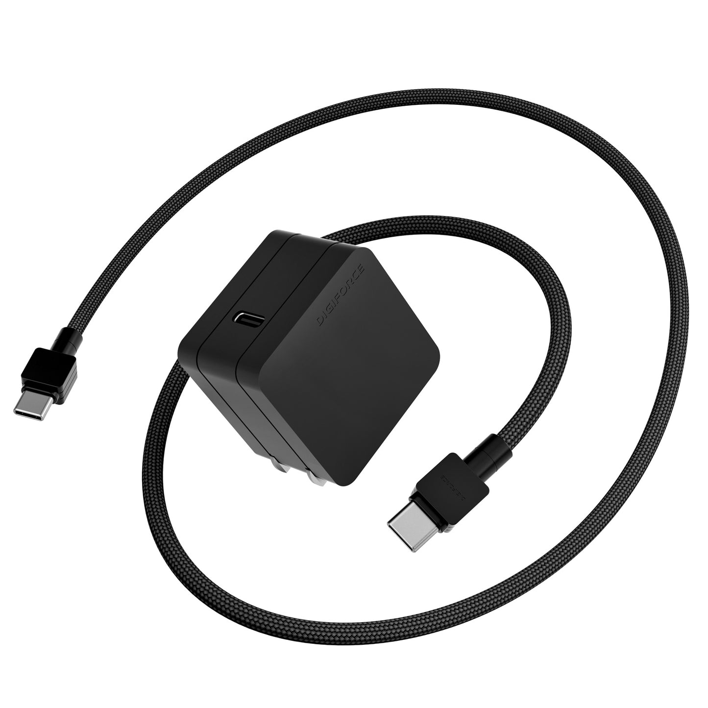 【set2 square 65W 1C & Type-C to C Cable 2m 100W】ACアダプター 急速充電 Type-C to C (2m) ケーブルセット ノートパソコン タブレット端末 D0108